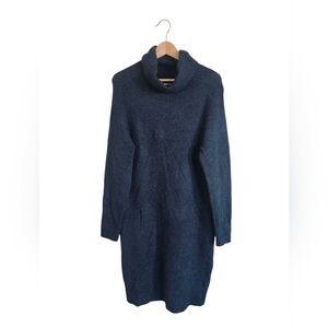 Balmuir Women's Navy Blue Wool/ Alpaca  Turtleneck Sweater Knit Dress Size M